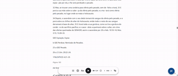 Gravação: o assistente é aberto, uma pergunta é feita e a resposta aparece aos poucos.