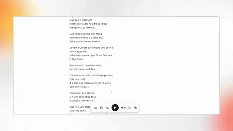 Gravação: a leitura em voz alta destaca o trecho que está sendo lido.
